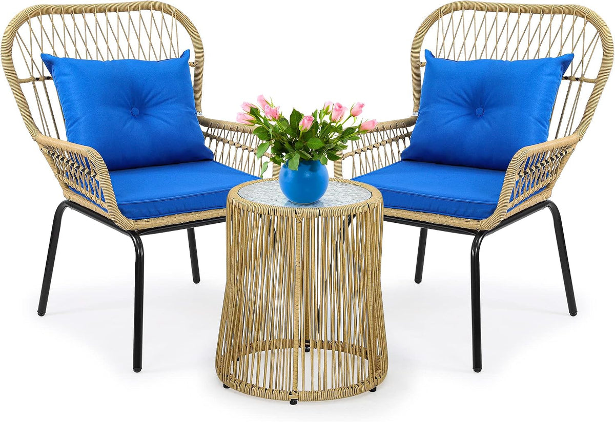 yitahome 3-piece wicker bistro set outdoor patio furniture on a desk or shelf
