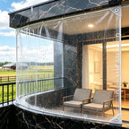 clear tarp with grommets, heavy duty waterproof transparent, front angle view
