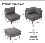 LAUSAINT HOME 8 Piece Outdoor Sectional Sofa PE Rattan Patio Conversation Sets, All Weather Patio Furniture Set with Thick Cushions for Garden, Poolside, Backyard (Grey)