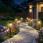 Sparkblaze Solar Garden Lights Outdoor, 12 Pack, Warm White | Decorative Solar Pathway Lights for Yard Auto On/Off Landscape Lighting for Walkway, Lawn, Garden