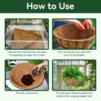 6 Pack 14 Inch Coco Liners for Planters, Hanging Basket Liners | Round Coco Coir Fiber Replacement Liner for Flowers Vegetables Patio Garden Porch Decor,Breathable Drainage,Cuttable DIY
