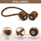 Hion Magnetic Curtain Tiebacks Dark Brown 6 Pack, Curtain Tiebacks Buckles Holdbacks Holders Hooks Clip for Home Bedroom Office Decorative Thick or Thin Curtain