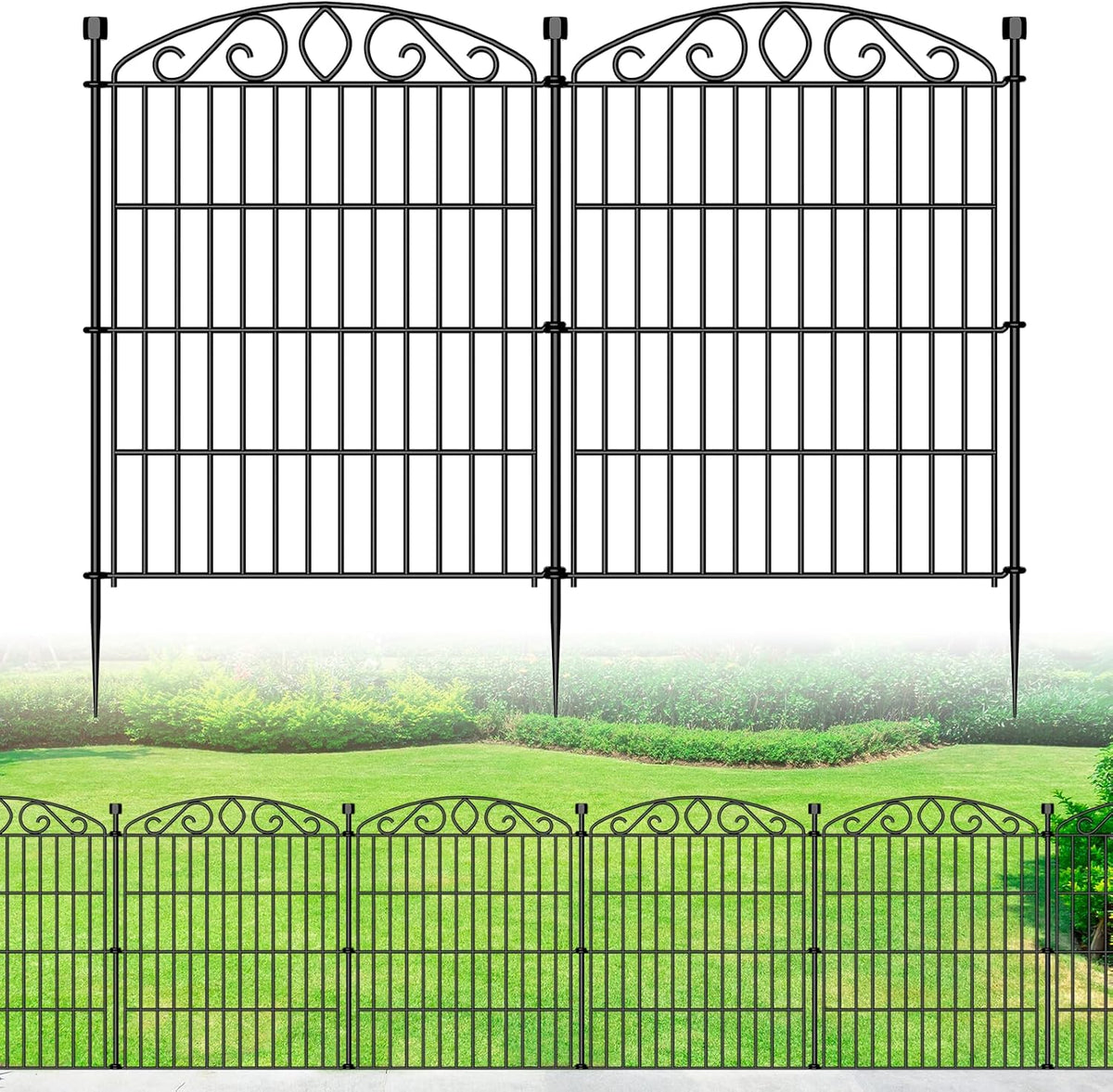 6 panel no dig decorative garden fence 30", main product view