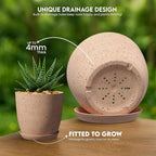 Utopia Home - Spotty Plant Pots Indoor with Drainage - 7/6.6/6/5.3/4.8 Inches Flower Pots - 10 Pack Plastic Planters - Ideal for Stocking Stuffers - (Speckled Peach Pink, Pack of 10)
