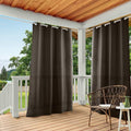 TOWN & COUNTRY ΒASICS Cabana Solid Heavyweight Indoor Outdoor Curtains, Light Filtering Opacity with Grommet Top, Water Repellent, 2-Pack Set, 54"x84", Chocolate