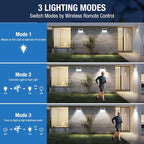 Peasur Solar Lights Outdoor Waterproof, 3Pack 140LED Bright Motion Sensor Security Lights 3 Modes, Solar Powered Fence Wall Light for Garden Yard Outside(Cool White)