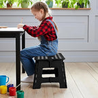 Utopia Home Folding Step Stool with Handle – 9 Inch Anti Slip Collapsible Stool – Holds Up to 300 lbs – Sturdy Plastic Step Stool Foldable for Kitchen, Bathroom and Home Use (1-Pack, Black)