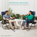 Best Choice Products Set of 2 Adjustable Steel Mesh Zero Gravity Lounge Chair Recliners w/Pillows and Cup Holder Trays - Carnation