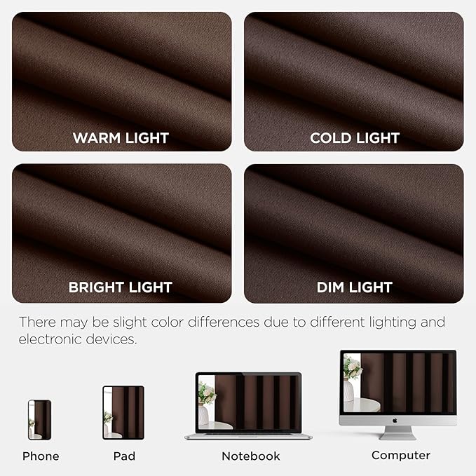 Joydeco Blackout Door Curtain for Doorway Privacy 78 Inches Long, Grommet Closet Curtain for Open Closet, Room Divider for Bedroom Living Room (Chocolate, 40Wx78L, 1 Panel)