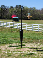 Sequoia Squirrel Proof Bird Feeder Pole System with Patented Spring Baffle, 4 Hanging Stations, Heavy Duty Galvanized Steel with Auger, Adjustable Arms