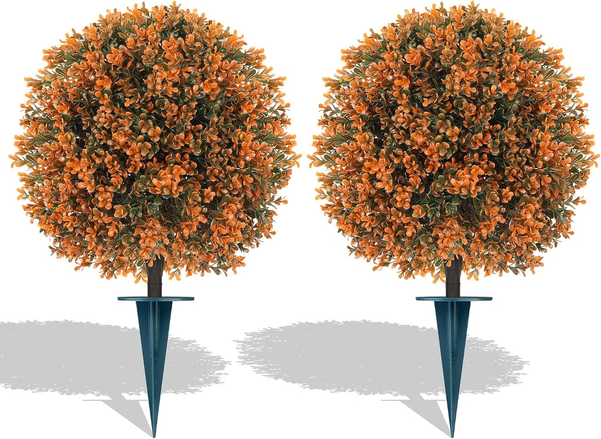 grooy artificial boxwood topiary ball trees with ground, main product view