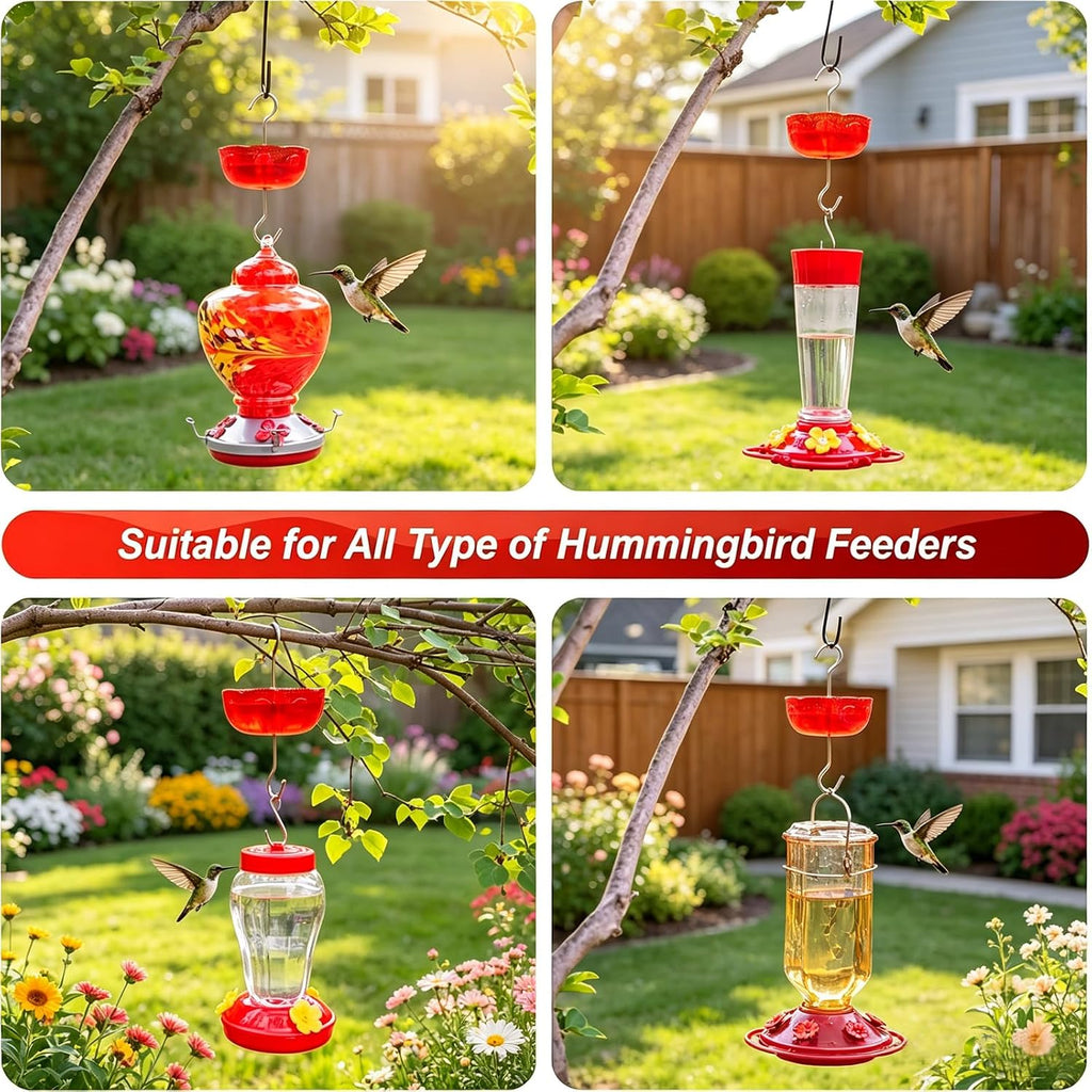 Ant Moat for Hummingbird Feeders, Red, 4 Pack, 6 OZ | Large Capacity, Vintage Style Humingbird Feeder Parts Ant Guard & Stopper
