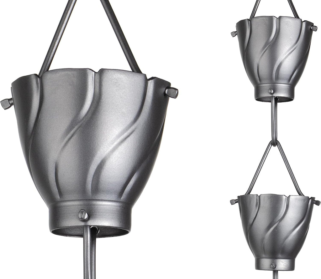 monarch rain chains aluminum akira pewter rain chains, main product view