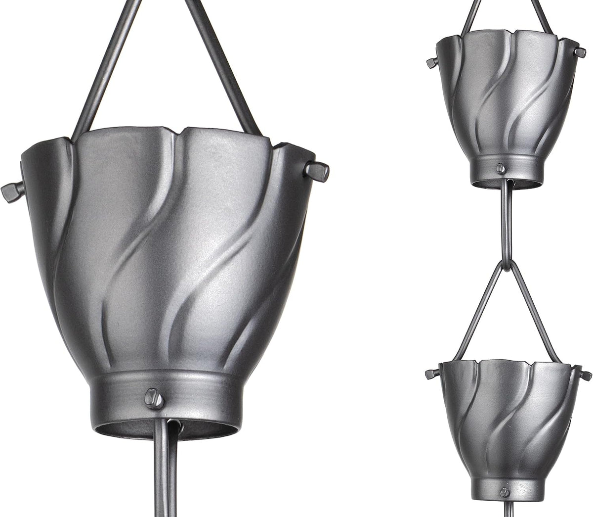 monarch rain chains aluminum akira pewter rain chains, main product view