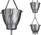 monarch rain chains aluminum akira pewter rain chains shown in use