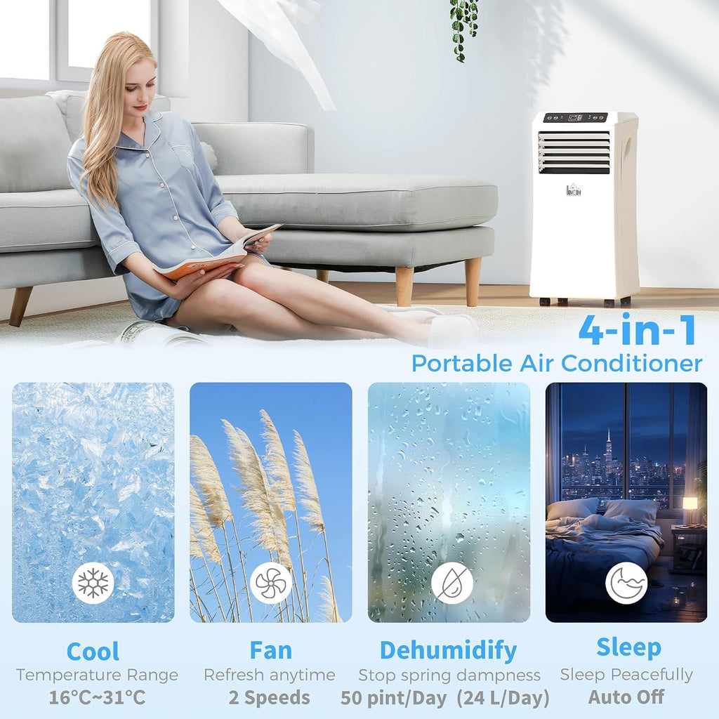 homcom 8000 btu portable air conditioner for rooms, close-up detail