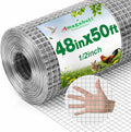 Amagabeli Hardware Cloth 1/2 inch 48 in x 50 ft True 19 Gauge Chicken Wire Double Galvanized Welded Wire Fencing Mesh Roll Garden Plant Support Poultry Netting Rabbit Cage Snake Gopher Fence