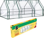 miracle-gro greenhouse, quick snap assembly, clear, 3'x8'x3' shown in use