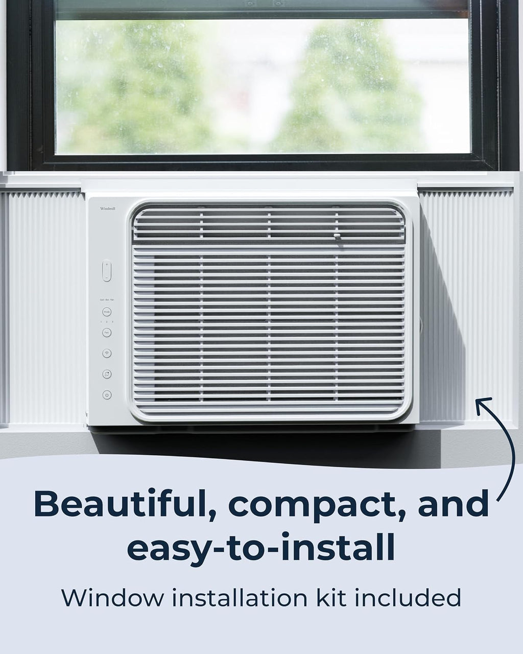 windmill 5,000 btu lite window air conditioner, cools shown in use