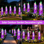 Solar Garden Lights, Solar Purple Delphinium Flowers Lights 8 Pack 160 LEDs, Waterproof Outdoor Light Two Lighting Modes for Outside Wedding Party Garden Yard Patio Lawn Decor