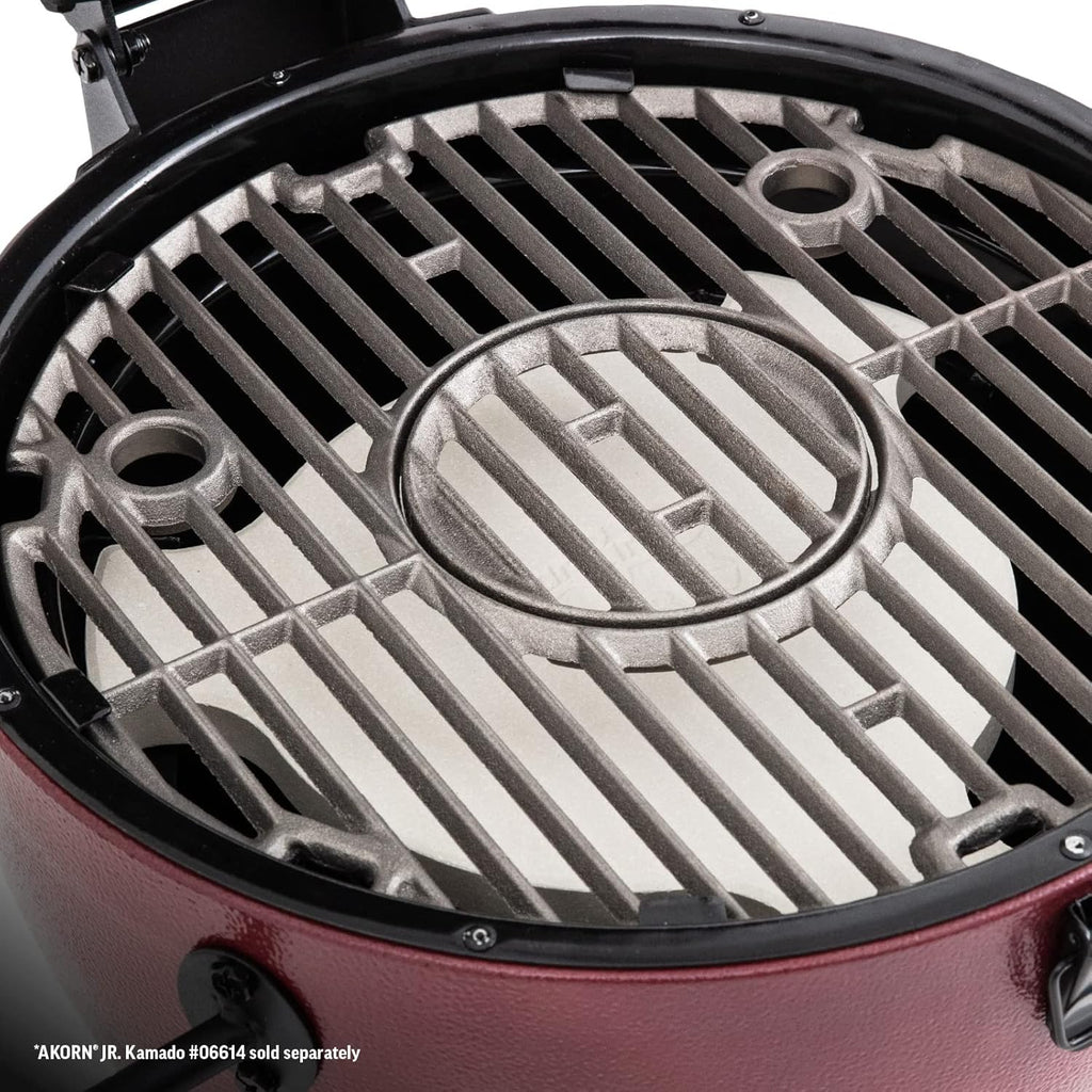 Char-Griller® AKORN Jr Charcoal Grill and Smoker Ceramic Smokin' Stone Accessory for Low-and-Slow Indirect BBQ Smoking Methods in Ivory, 11.75" L x 11.75" W, .75" H, Model 6211