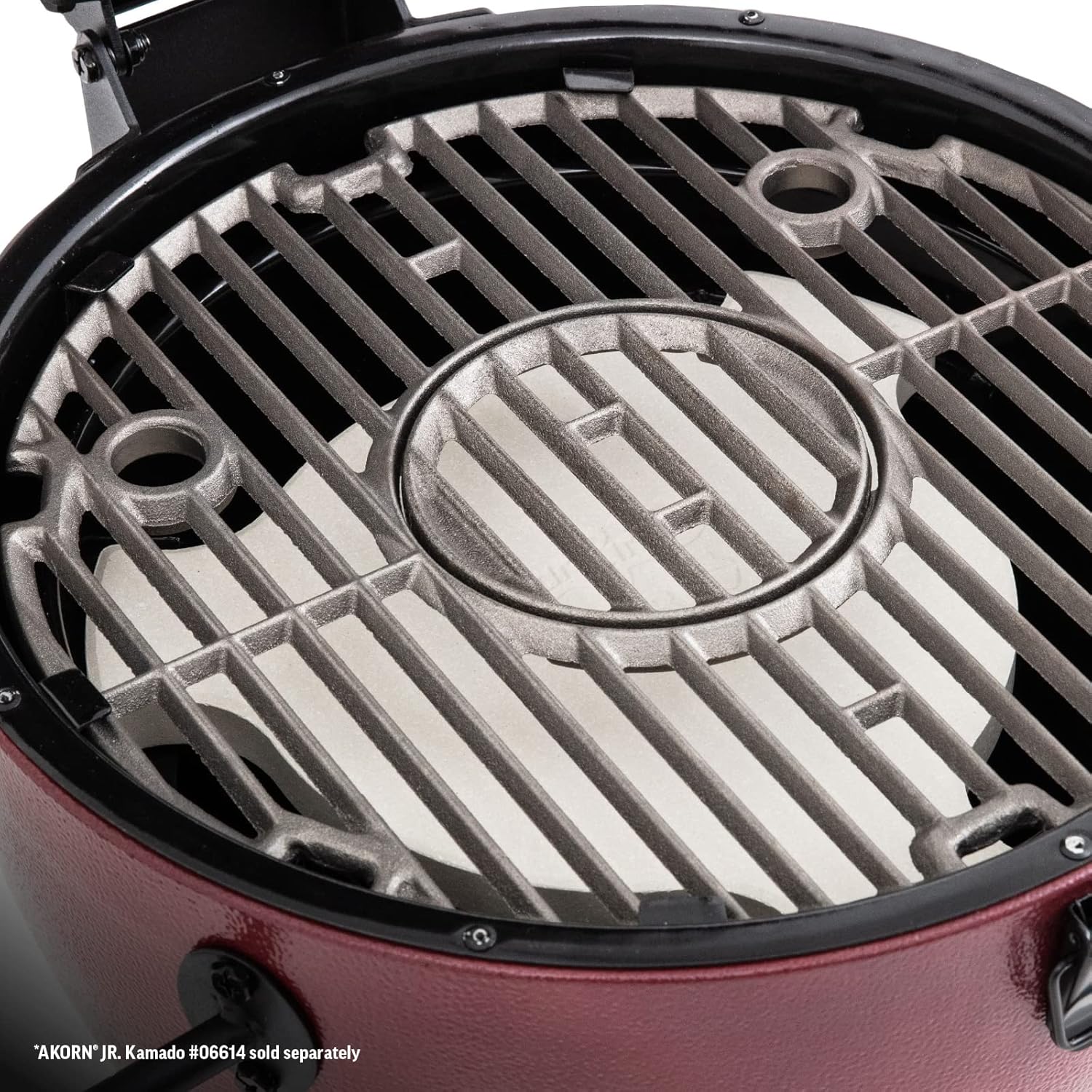 Char-Griller® AKORN Jr Charcoal Grill and Smoker Ceramic Smokin' Stone Accessory for Low-and-Slow Indirect BBQ Smoking Methods in Ivory, 11.75" L x 11.75" W, .75" H, Model 6211