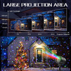 Christmas Projector Lights Outdoor, 3 Color Firefly Light Show, IP65 Waterproof Light Projector Outdoor with Remote Control and Timer, Indoor Projection Lights for House Garden Holiday Xmas Decor