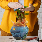 Flower Starry Sky Plant Pots - Flower Pots with Drainage Hole, Cute Unique Planter for Snake Plants/Cactus Indoor & Outdoor, Colorful Funny Room/Garden Art Decoration