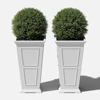 Veradek Brixton Series Tall Planter - Large Outdoor Planter for Front Porch/Patio | Crack-Resistant Plastic for All-Weather Use | Classic Estate Design for Tall Plants, Flowers, Trees