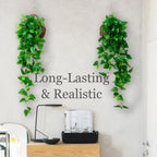 tapeera 2-pack artificial plants (with baskets) - ivy, package contents