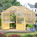lynslim 8 x 8 ft outdoor wooden greenhouse, main product view