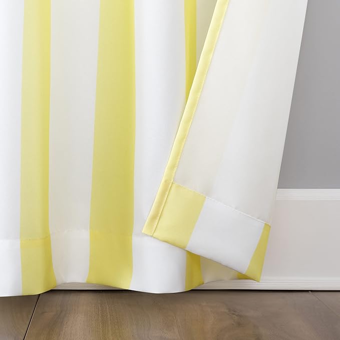 Sun Zero Valencia Cabana Stripe Indoor/Outdoor UV Protectant Energy Efficient Grommet Curtain Panel