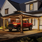 aoxun 12x16 ft heavy duty cedar wood carport, view 10