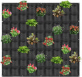 72 Pockets Hanging Planter Bags, Hanging Vertical Wall Mounted Plant Planting Grow Bags, Herb Garden Planter Outdoor Indoor Growing Bag, Gardening Vertical Greening Flower Container(1m×1m, Black)