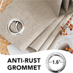 H.VERSAILTEX 100% Blackout Curtains for Bedroom Thermal Insulated Linen Textured Curtains Heat and Full Light Blocking Drapes Living Room Curtains 2 Panel Sets, Cobblestone, 52x108 Inch
