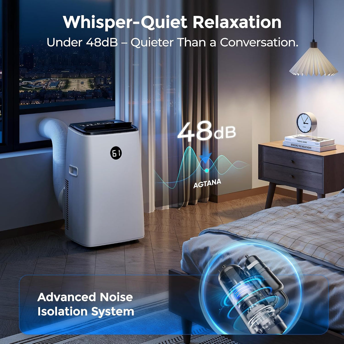 14000 btu portable air conditioner for large room, package contents