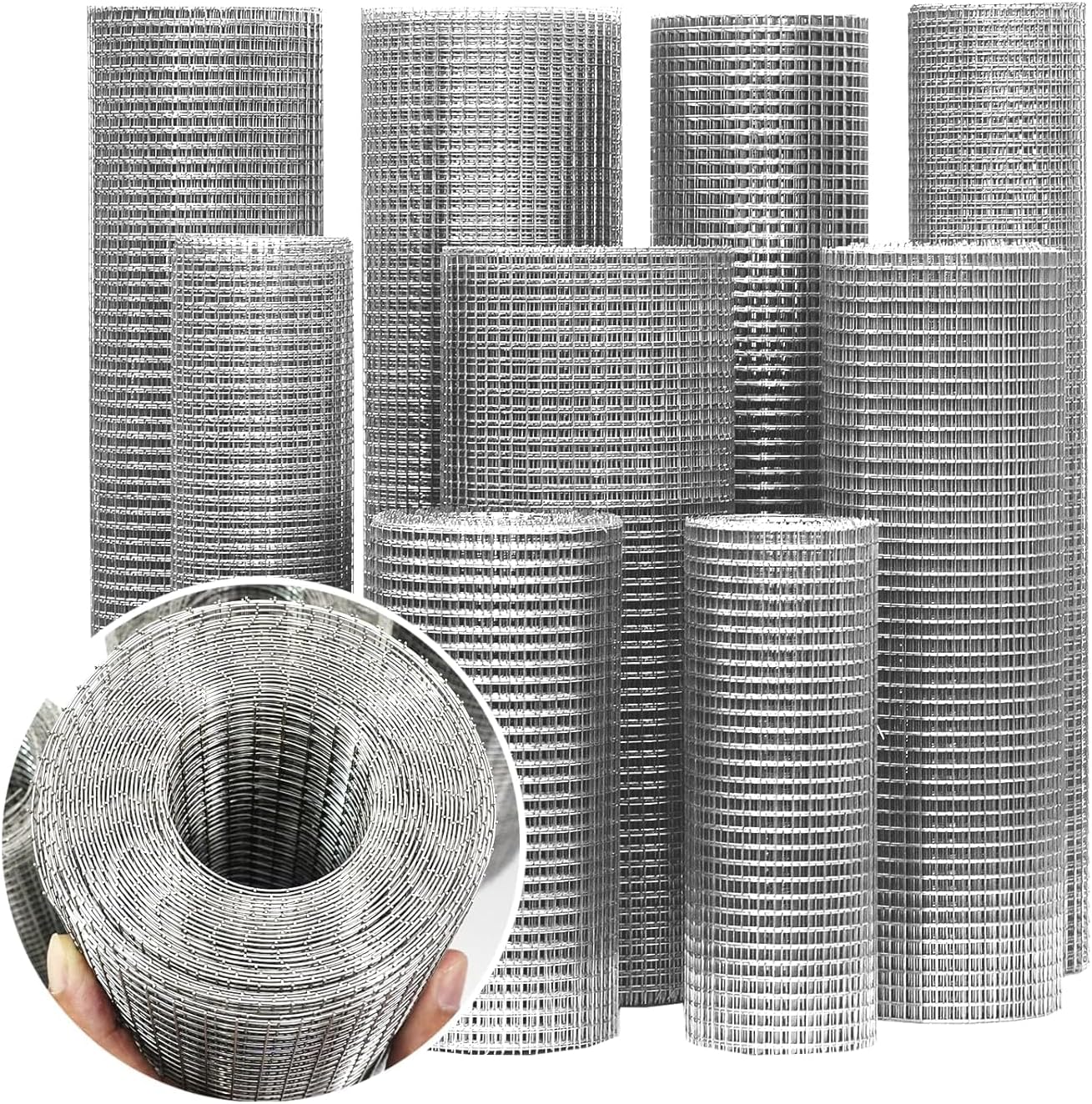 Hardware Cloth 1/4 inch 12" x 10 ft, Galvanized 23 Gauge Wire Mesh | Welded Wire Fence Roll For Chicken Coop Wire, Rabbit Cage Wire, Poultry and Animal Cage Netting Screen