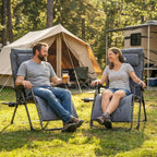 EVER ADVANCED Aluminum Zero Gravity Chair, 2.4" Padded, 350 lb Capacity | Oversized Reclining Lounge Chair with Adjustable Headrest and Side Table, Foldable for Camping, Patio, Lawn and Indoor Use