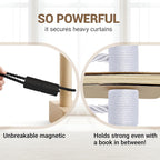 Hion Magnetic Curtain Tiebacks Black 2pcs, Curtain Tiebacks Buckles Holdbacks Holders Hooks Clip for Home Bedroom Office Decorative Curtain