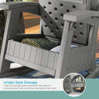 Suncast Outdoor Patio Rocking Chair, Under Seat Storage, Dove Gray