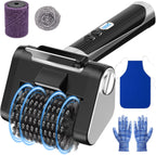 Electric Grill Brush, 4000mAh Rechargeable, 3 Speed Settings, LED Light, Detachable Stainless Steel Head, Support Rollers, Rotating Cleaning Brush – Suitable for Outdoor BBQ Grills, Black