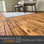 majestick goods 6-pack longboard acacia wood interlocking deck shown in use