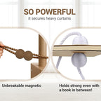 Hion Magnetic Curtain Tiebacks Dark Brown 2pcs, Curtain Tiebacks Buckles Holdbacks Holders Hooks Clip for Home Bedroom Office Decorative Curtain