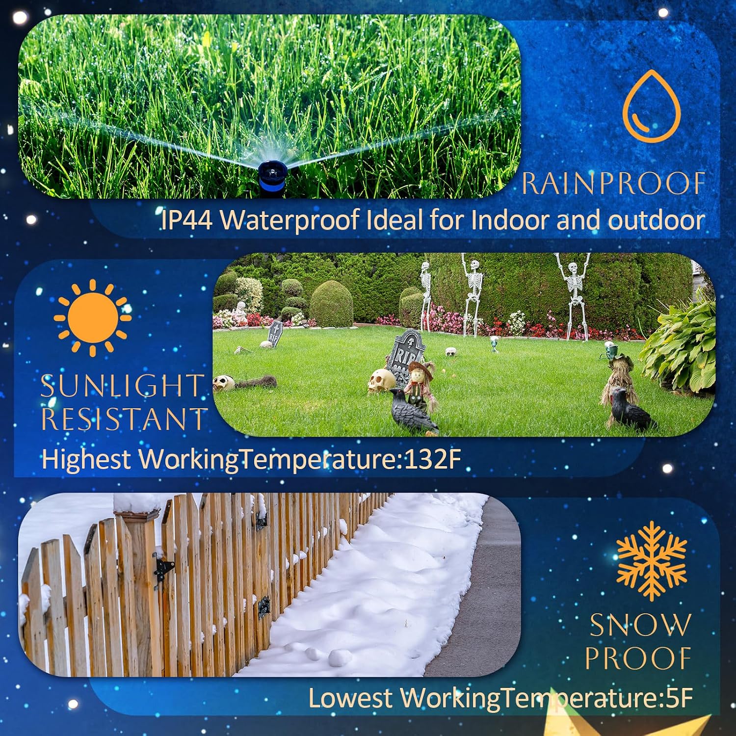 Hanukkah Projector Light with 1 Film Slides | Rotating LED Projection Light, Ip65 Waterproof, movement Projection Lamp, Outdoor Reflectors Waterproof Landscape Decorative