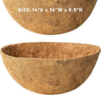 2 Pack 14 Inch Round Replacement Coco Liners for Hanging Basket Natural Coconut Fiber Liner for Flower Planter Pot Coco Coir Pots for Outdoor Garden Planting