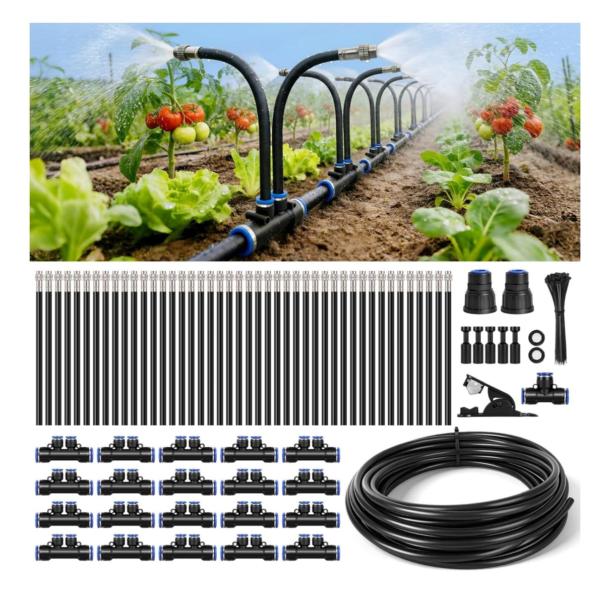 75ft high-flow irrigation system for garden, 12mm main, main product view