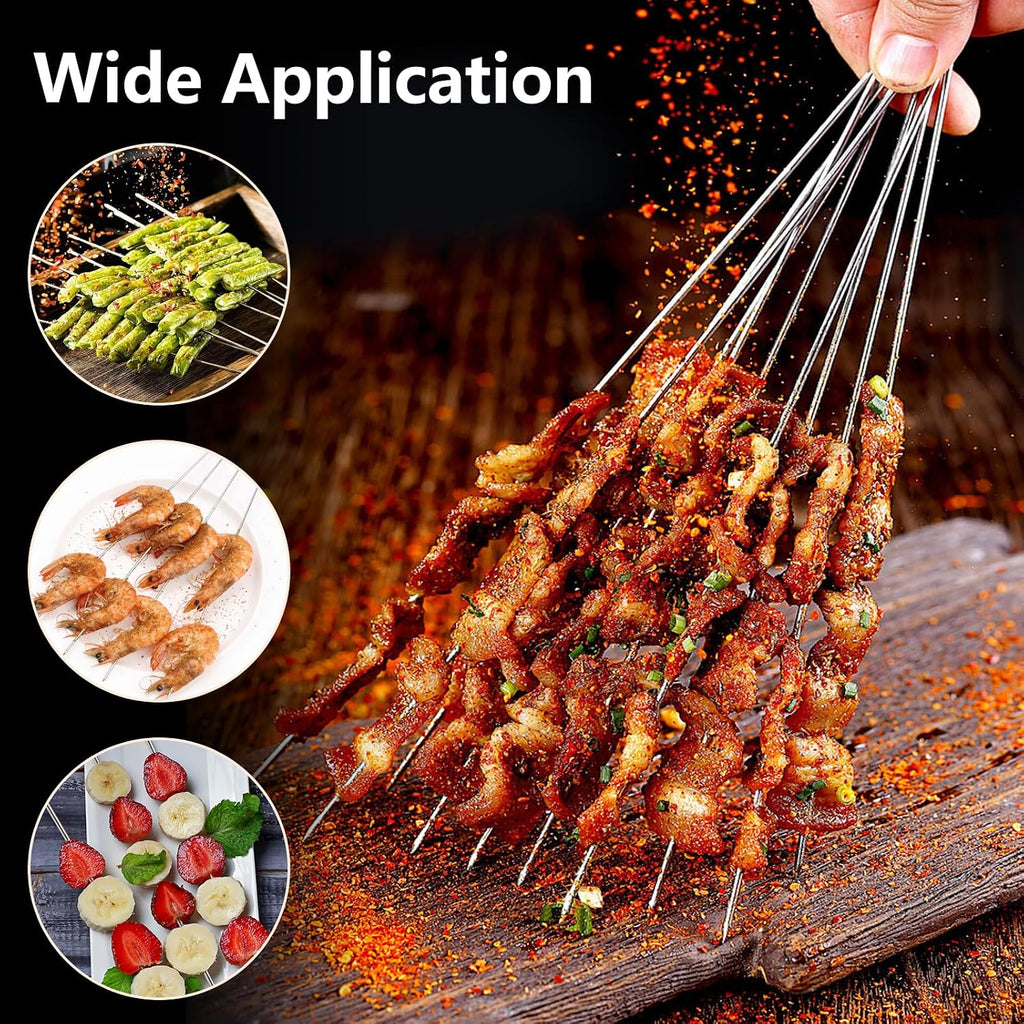20 x Stainless Steel BBQ Skewers, Stainless Steel Skewers 25 cm, Perfect for Panettone, Bonfire, Marshmallow Grill, Chocolate, Snacks and Vegetables