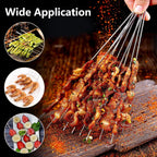 20 x Stainless Steel BBQ Skewers, Stainless Steel Skewers 25 cm, Perfect for Panettone, Bonfire, Marshmallow Grill, Chocolate, Snacks and Vegetables