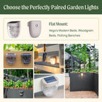 Vego garden Solar Garden Lights to Flat Beds Waterproof Earthy Brown 4 Pack | magnetic solar garden lights outdoor waterproof ambient lamp