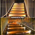 VOLISUN Outdoor Stair Lights 8 Pack, Solar Step Lights Waterproof IP67,80 Lumen, Led Step Lights Outdoor for Garden Backyard Stair, Staircase, Front Step, Front Porch and Deck(Warm White)